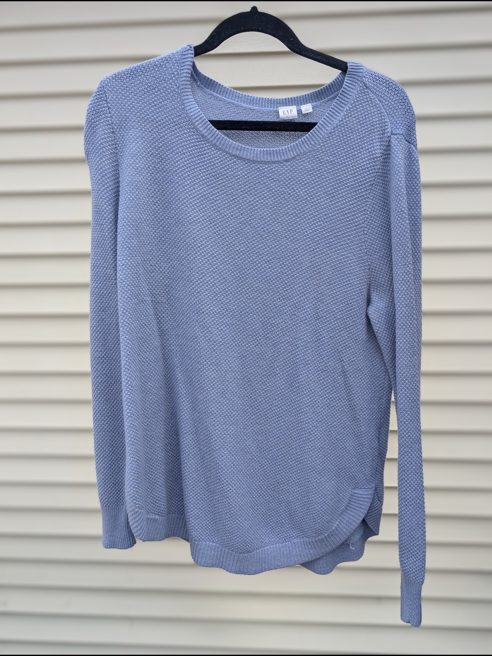 GAP Sky Blue Waffle Knit Crewneck Sweater